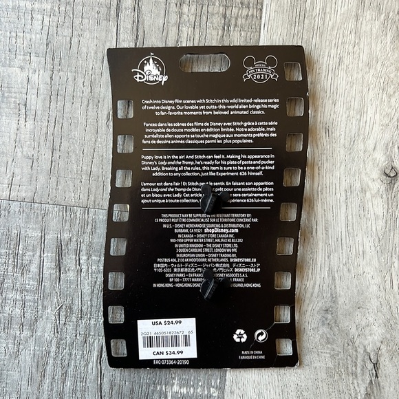 Stitch Crashes Disney Pin - Lady and the Tramp Movie (LIMITED EDITION) - Picture 4 of 5